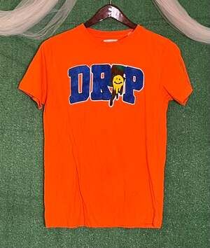 FWRD Denim Orange Drip Graphic T-Shirt Size M